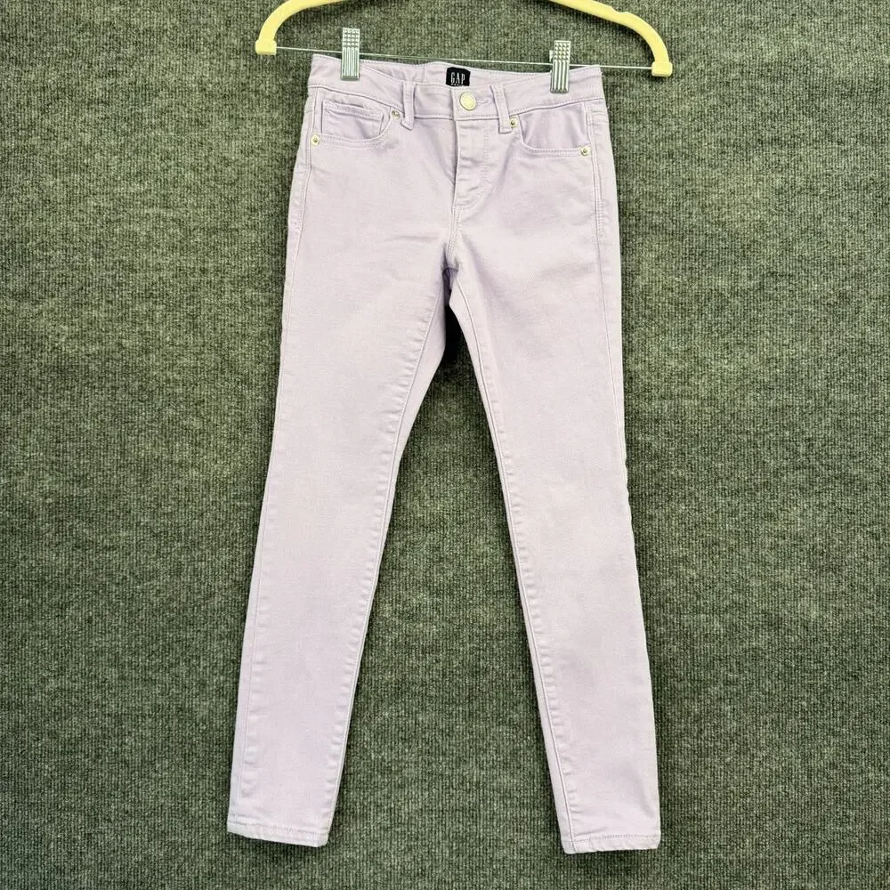 Gap Girls Super Skinny Jeans Size 8 Lavender Stretch Denim Adjustable Waist